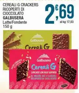 Sidis Cereali g crackers ricoperti di cioccolato GALBUSERA offerta
