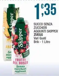Sidis Succo senza zuccheri aggiunti skipper ZUEGG offerta