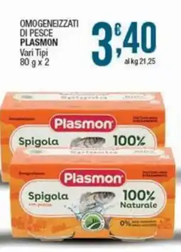 Sidis Omogeneizzati di pesce PLASMON offerta