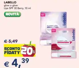 Esselunga LABELLO glow o glow Lips SPF 30 Berry offerta