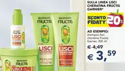 Esselunga Sulla linea lisci cheratina fructis GARNIER offerta