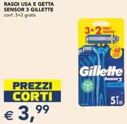 Esselunga Rasoi usa e getta sensor 3 GILLETTE offerta