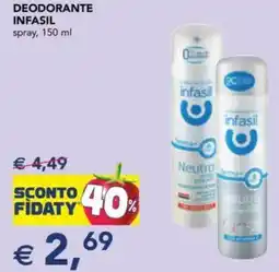 Esselunga Deodorante INFASIL offerta