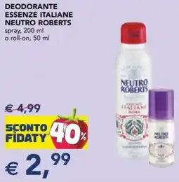 Esselunga Deodorante essenze italiane NEUTRO ROBERTS offerta