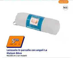 Action Lenzuolo in percalle con angoli La Maison Rêve offerta