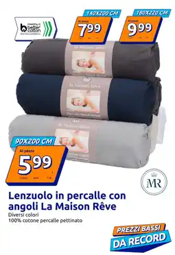 Action Lenzuolo in percalle con angoli La Maison Rêve offerta