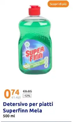 Action Detersivo per piatti Superfinn Mela offerta