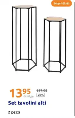 Action Set tavolini alti offerta