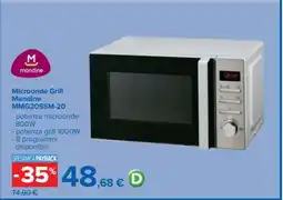 Carrefour Microonde Grill Mandine MMG20SSM-20 offerta
