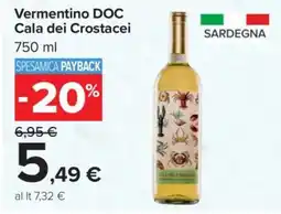 Carrefour Vermentino DOC Cala dei Crostacei offerta