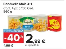 Carrefour Bonduelle Mais 3+1 offerta