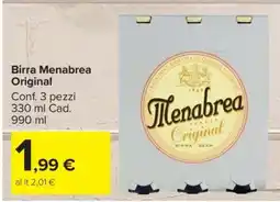 Carrefour Birra Menabrea Original offerta