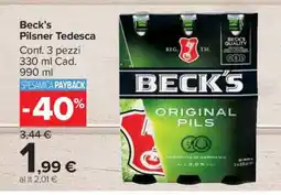Carrefour Beck’s Pilsner Tedesca offerta