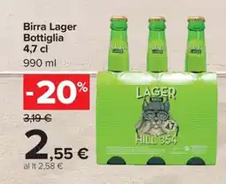 Carrefour Birra Lager Bottiglia 4,7 cl offerta