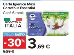 Carrefour Carta Igienica Maxi Carrefour Essential offerta