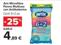 Carrefour Arix Microfibre Panno Multiuso con Antibatterico offerta