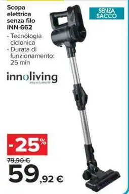Carrefour Scopa elettrica senza filo INN-662 offerta