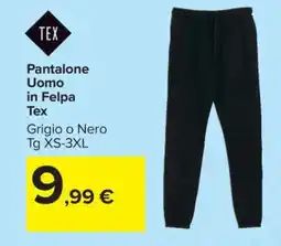 Carrefour Pantalone Uomo in Felpa Tex offerta