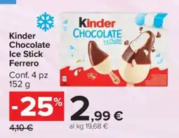 Carrefour Kinder Chocolate Ice Stick Ferrero offerta