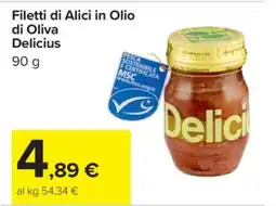 Carrefour Filetti di Alici in Olio di Oliva Delicius offerta