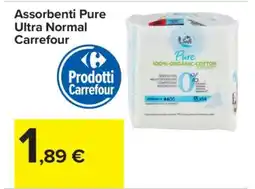 Carrefour Assorbenti Pure Ultra Normal Carrefour offerta
