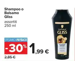 Carrefour Shampoo o Balsamo Gliss offerta