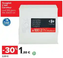 Carrefour Tovaglioli 2 Veli Carrefour offerta