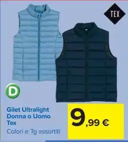 Carrefour Gilet Ultralight Donna o Uomo Tex offerta