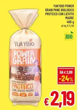 A&O Yukybio power grain pane biologico proteico con lievito madre offerta
