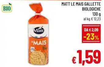 A&O Matt le mais gallette biologiche offerta