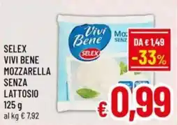 A&O Selex vivi bene mozzarella senza lattosio offerta
