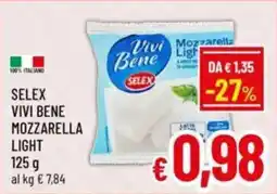 A&O Selex vivi bene mozzarella light offerta