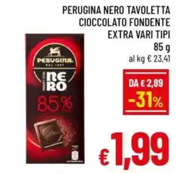 A&O Perugina nero tavoletta cioccolato fondente extra vari tipi offerta