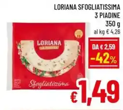 A&O Loriana sfogliatissima 3 piadine offerta