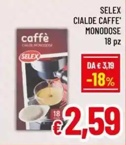 A&O Selex cialde caffe' monodose 18 pz offerta