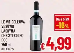 A&O Le vie dell'uva vesuvio lacryma christi rosso doc offerta