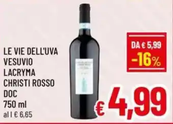 A&O Le vie dell'uva vesuvio lacryma christi rosso doc offerta