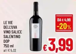 A&O Le vie dell'uva vino salice salentino dop offerta