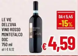 A&O Le vie dell'uva vino rosso montefalco doc offerta