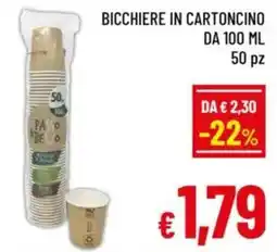 A&O Bicchiere in cartoncino offerta