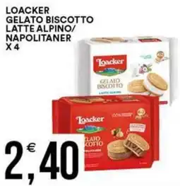 Vantaggio Cash&Carry Loacker gelato biscotto latte alpino/ napolitaner x4 offerta
