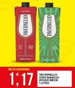 Vantaggio Cash&Carry Tavernello vino bianco/ rosso brick offerta