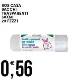 Vantaggio Cash&Carry Sos casa sacchi trasparenti 50x60 20 pezzi offerta