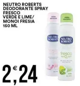 Vantaggio Cash&Carry Neutro roberts deodorante spray fresco verde e lime/ monoi fresia offerta