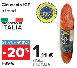 Carrefour Ciauscolo IGP offerta