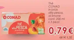 Conad Thè CONAD in brick alla pesca offerta