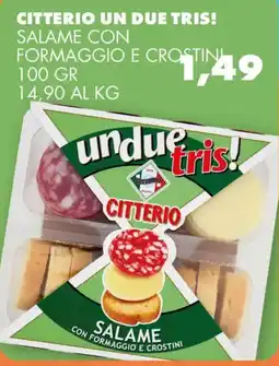 Gecop Citterio un due tris! salame con formaggio e crostini offerta