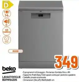 Expert BEKO LAVASTOVIGLIE BDFN16430S offerta