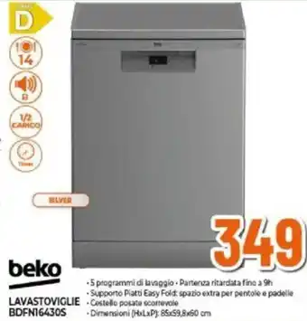 Expert BEKO LAVASTOVIGLIE BDFN16430S offerta