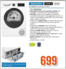 Expert BOSCH WQG233D1 Asciugatrice a pompa di calore offerta